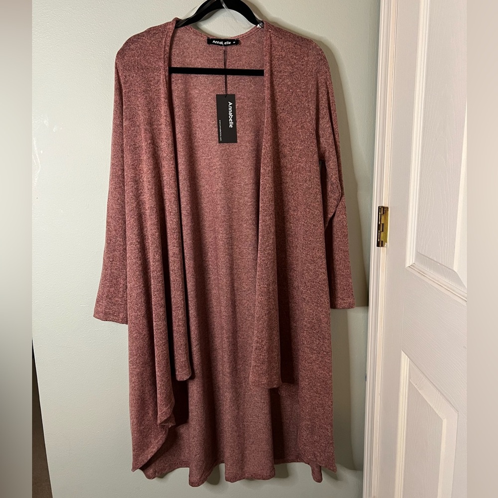 Annabelle Dusty Rose Open Front Cardigan